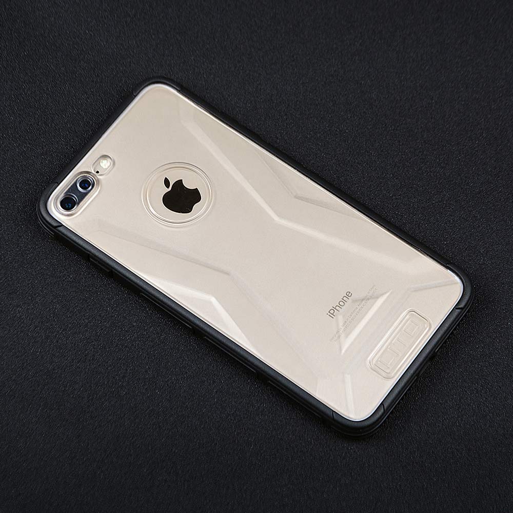 立图苹果7/8 plus手机壳硅胶边磨砂透明PC背板防摔保护套